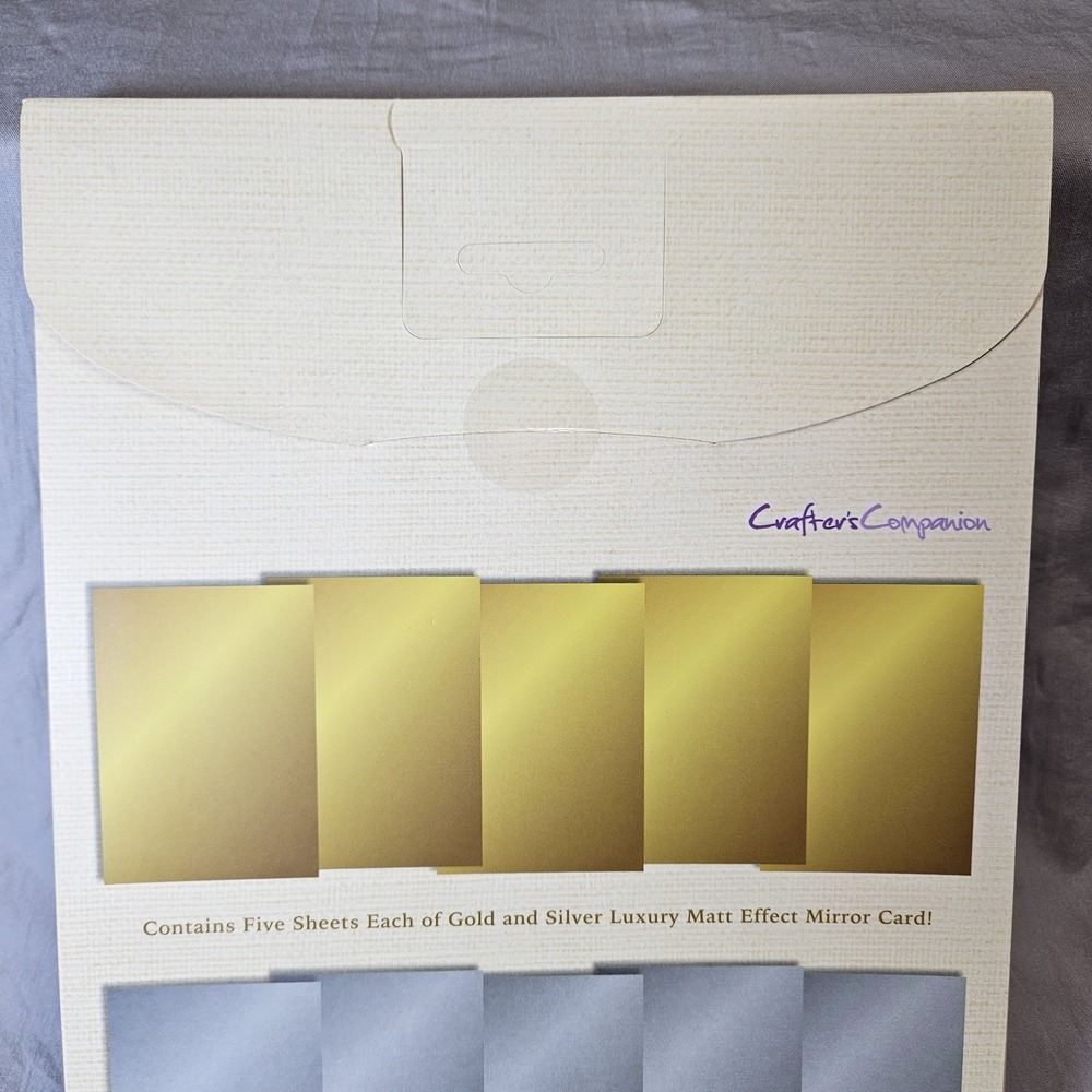 CRAFTERS COMPANION LUXURY MIRROR CARD SARA DAVIES SIGNATURE COLLECT. GOLD SILVER - Picture 6 of 6